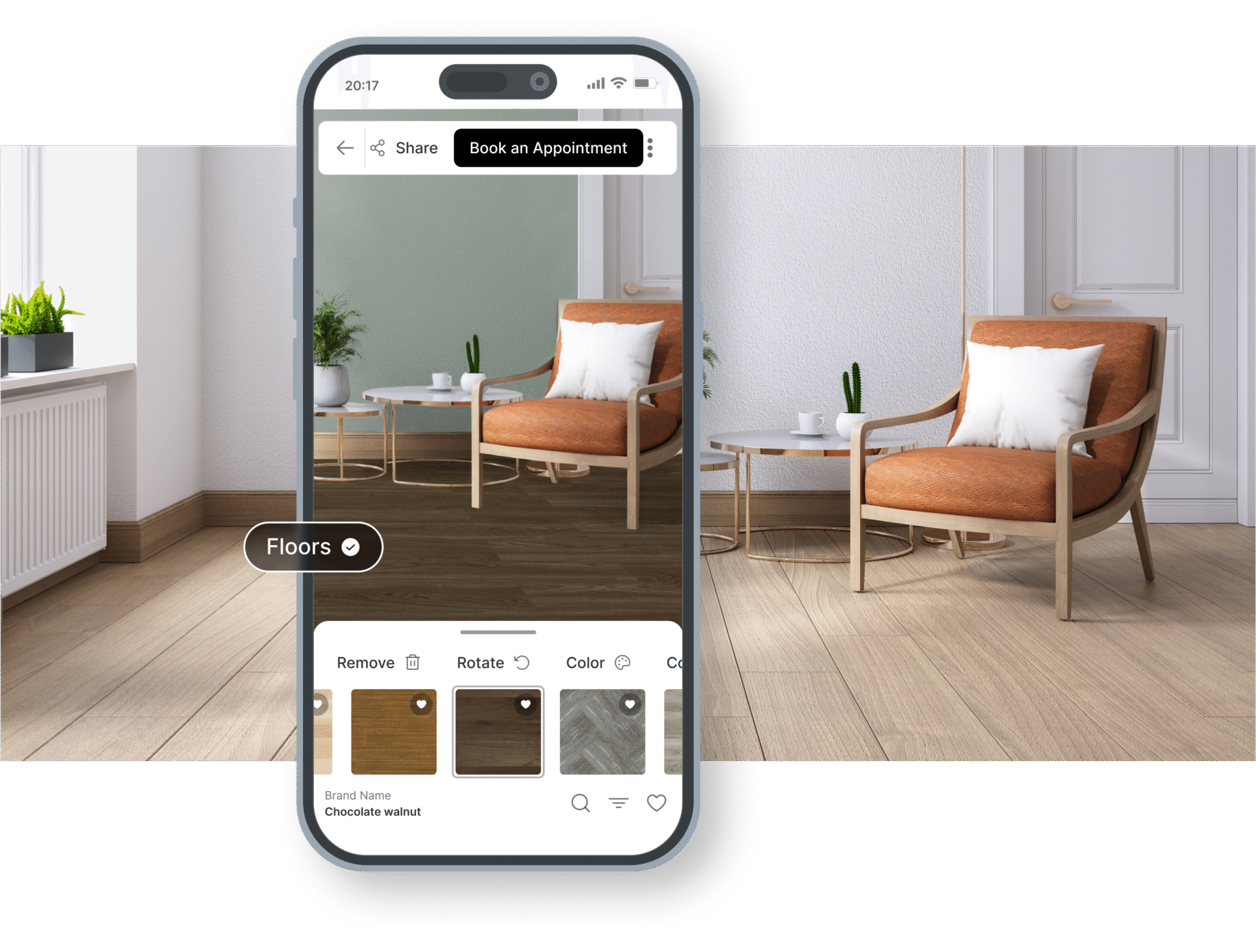 Flooring visualizer phone markers | World Famous Carpet Barn