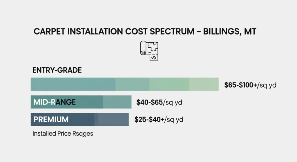 Carpet installation cost per square foot Billings Montana 2026